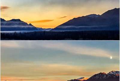 Sunset on the Chugach Range Anchorage Alaska