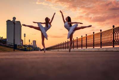 Sunset Ballerina Dancers