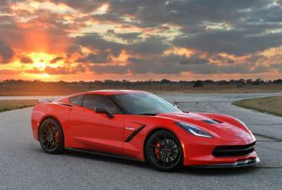 Sunset Red Corvette