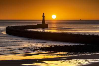 Sunset Sea Lighthouse