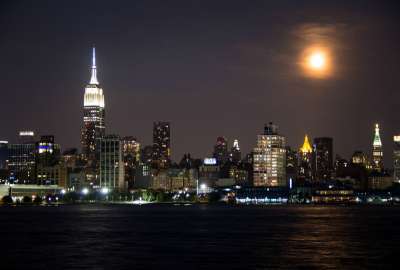 Supermoon Over Manhattan NY