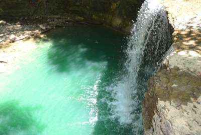 Surprisingly Emerald Waterfall in Suburban Columbus Ohio