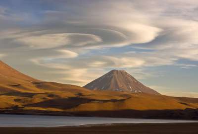 Swirling Clouds Over Volcano in Chile