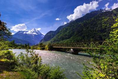 Switzerland Mountains Rivers Bridges