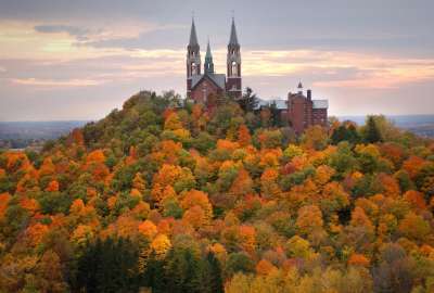 The Basilicas Towers Rise Above Holy Hill Wisconsin
