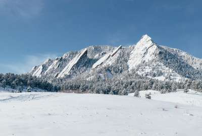 The Flatirons in Winter - Boulder Colorado