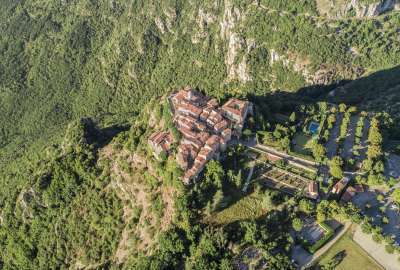 The French Village of Gourdon Shot From Above With a Drone