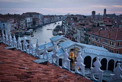 The Grand Canal and Rialto Bridge in Venice