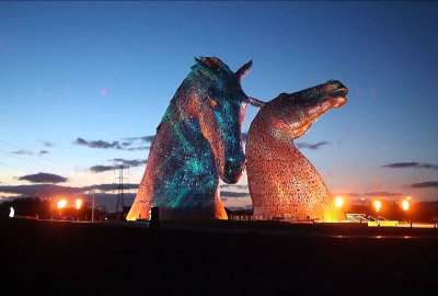 The Kelpies Horse-heads Open in Scotland