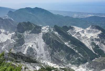 The Marble Quarries Located in the Apuan Alps Tuscany Italy