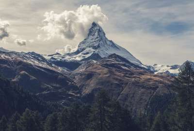The Matterhorn Under Clouds Switzerland