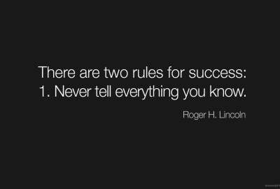 The Two Rules for Success
