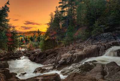 Trickle Down Ragged Falls Algonquin Highlands Ontario Canada