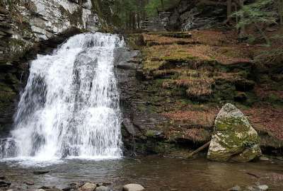 Waterfall Tucked Away From a Hiking Trail in Roscoe NY