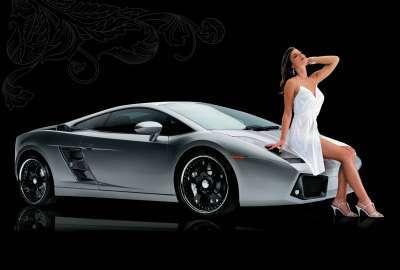 Woman Sitting on Lamborghini Gallardo