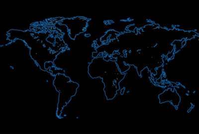 World Map Black And Blue