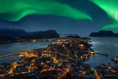 Ålesund Norway Under the Northern Lights