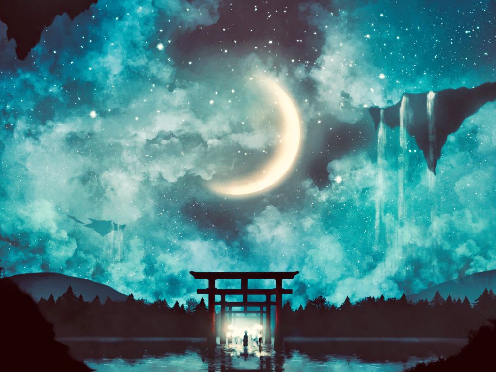 Moony Zen Night wallpaper