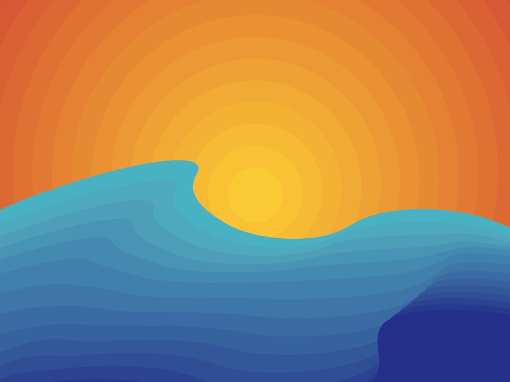Ocean and Sunset - Minimalistic wallpaper