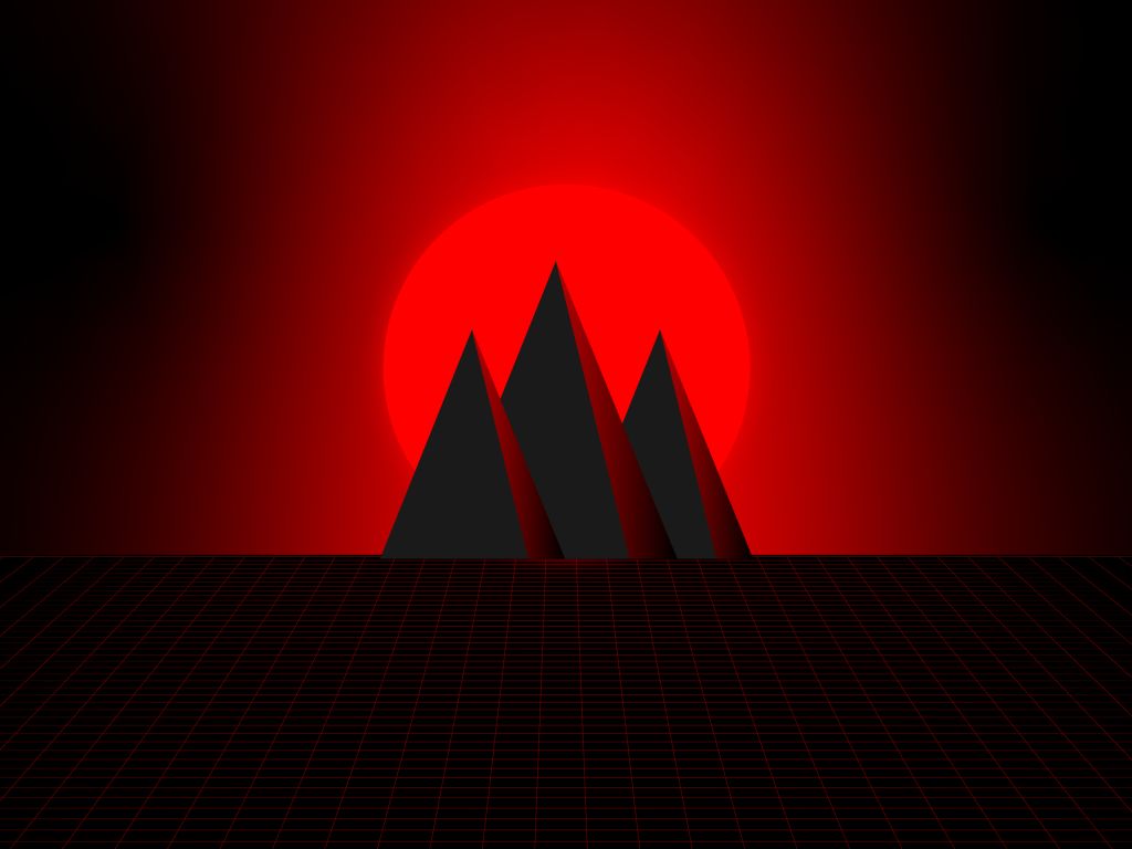 X Red Cyber Pyramids wallpaper