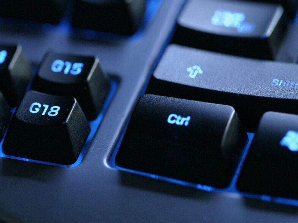 Keyboard Backlit Black Blue Background wallpaper