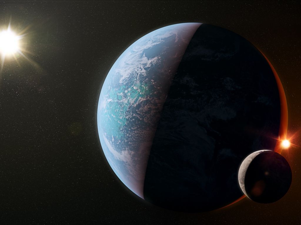 3 Planets With a Sun in the Background wallpaper
