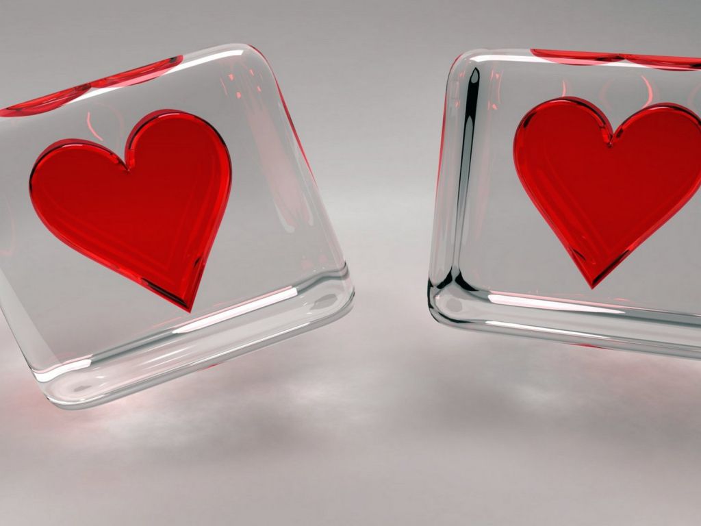 3D Heart in Crystal Box wallpaper