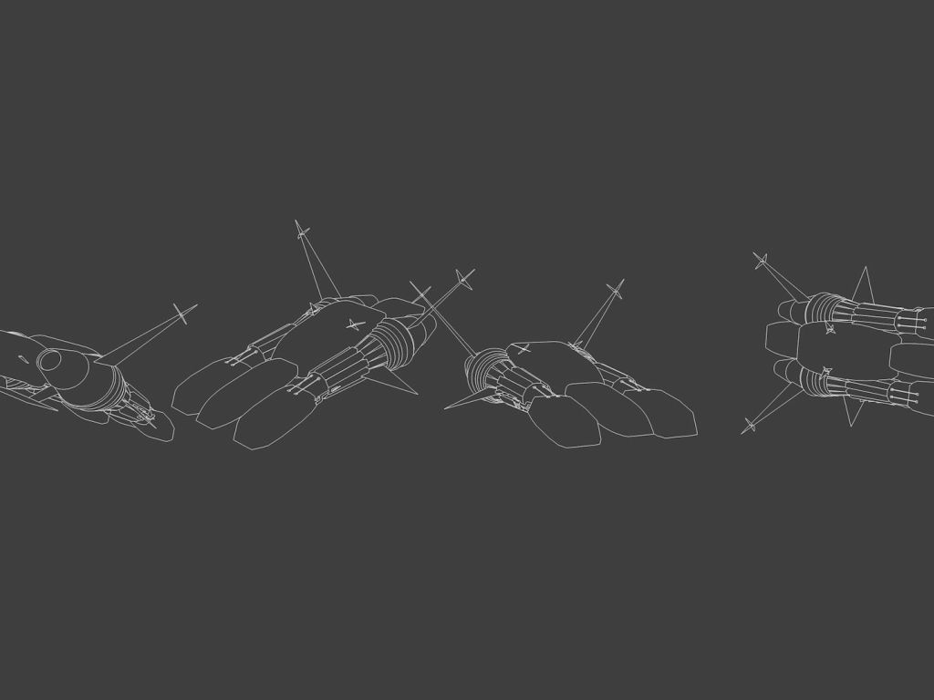 3D Space Ship Im Modelling in C4D Wireframe wallpaper