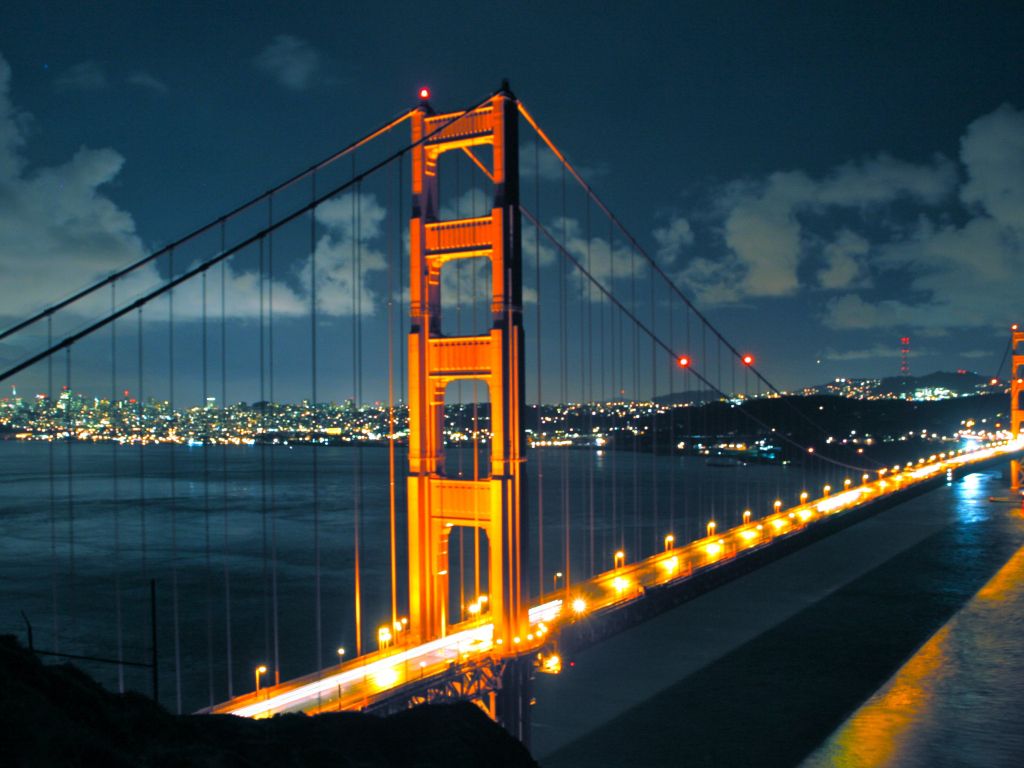 A Beautiful Night View of Golden Gate Bridge wallpaper