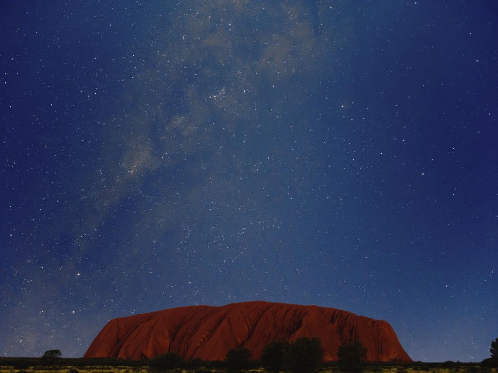 A One-minute-story Under the Milky Way of Uluru wallpaper