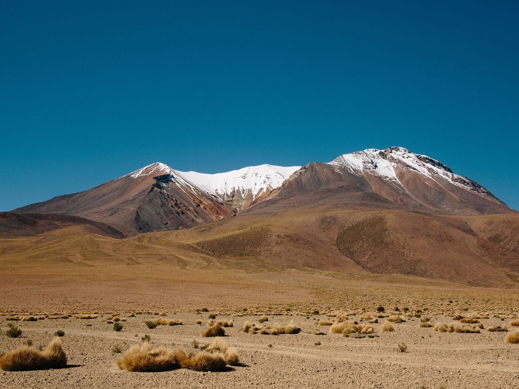 A Snowy Mountain in the Desert San Pedro De Atacama Chile wallpaper