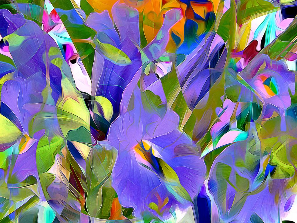 Abstract Flowers Painting wallpaper