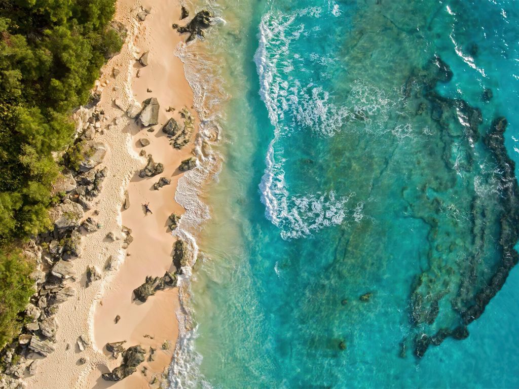 Aerial View of Marley Beach Bermuda wallpaper