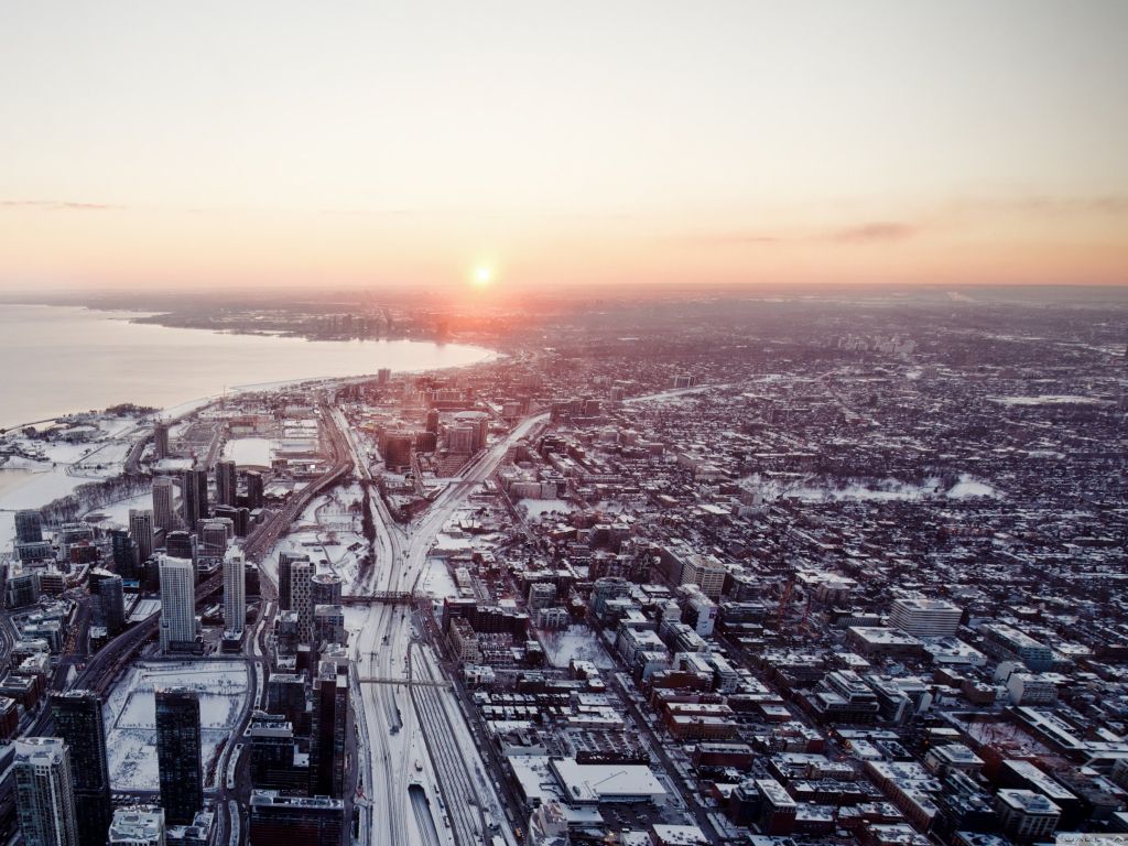 Aerial View Of Toronto City wallpaper