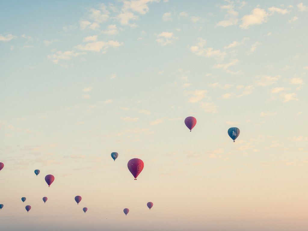 Air Ballons Flying in to the Sky wallpaper