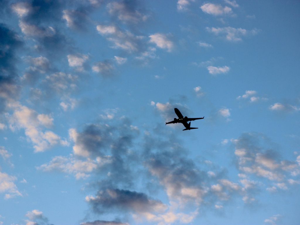 Airplane Against a Textured Sky wallpaper