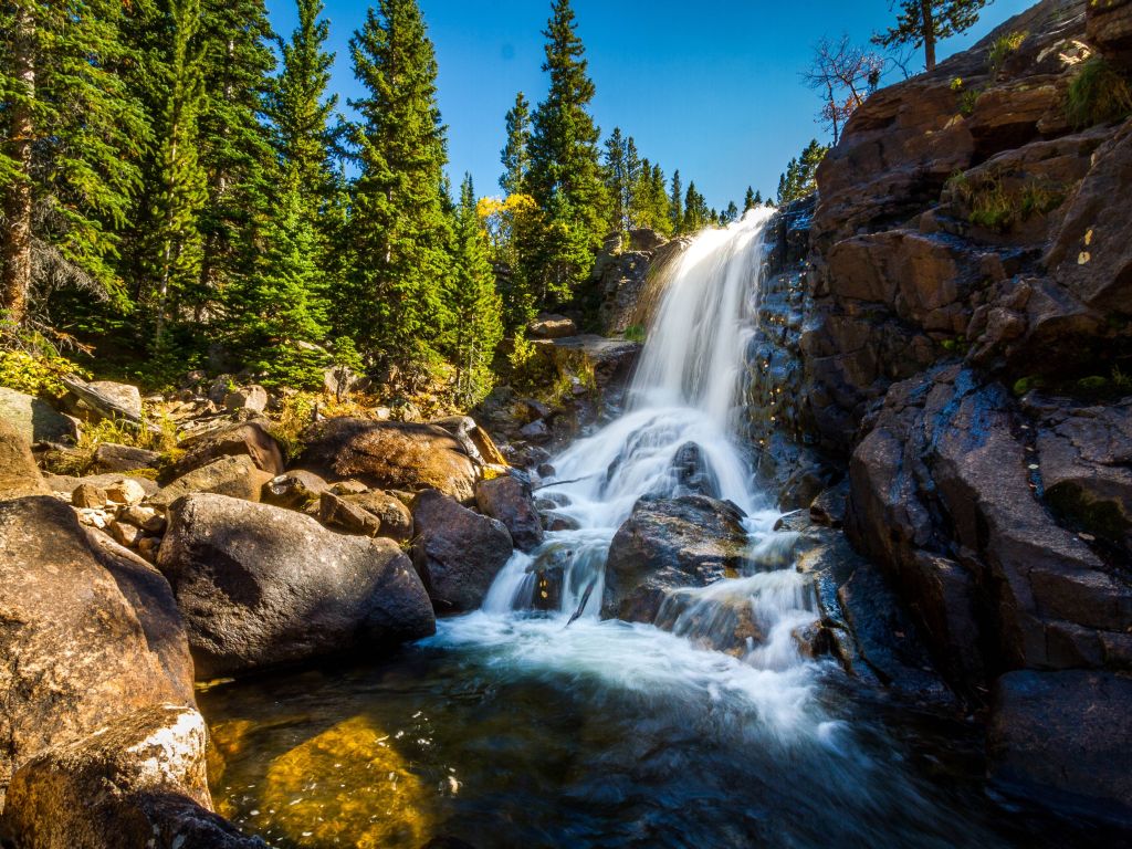 Alberta Falls off of Glacier Creek at Rocky Mountain National Park CO wallpaper