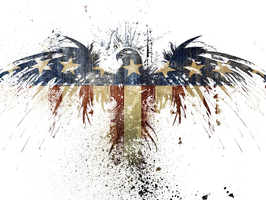 American Flag Eagle Wide wallpaper