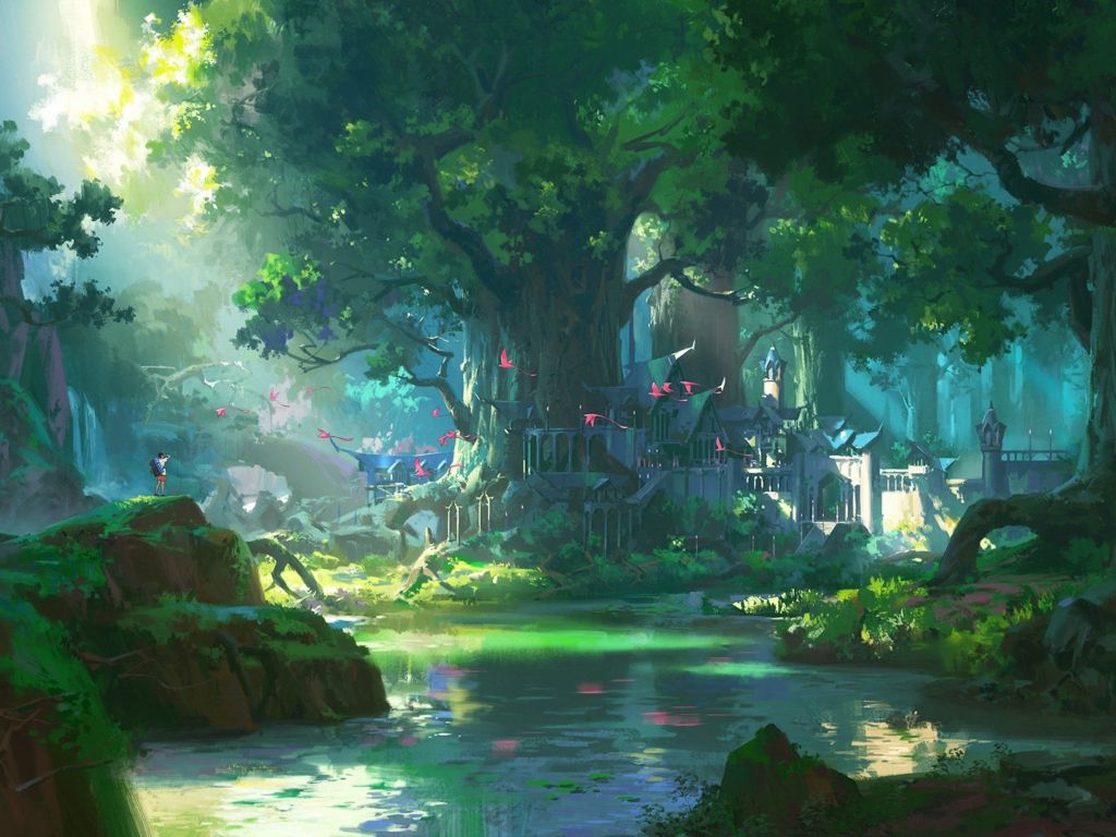 Anime Forest Scenery wallpaper
