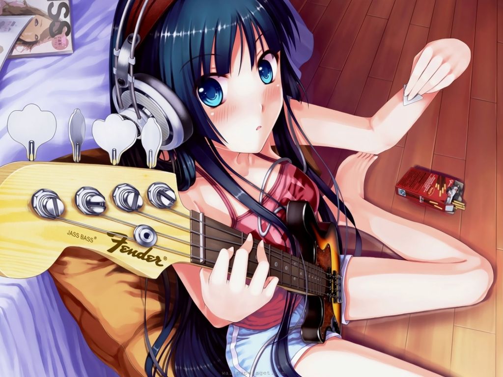 Nice Anime Girl Guitar wallpaper