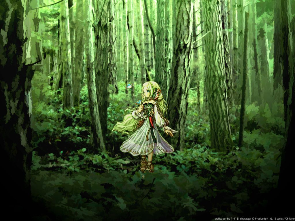 Anime Girl In Forest wallpaper