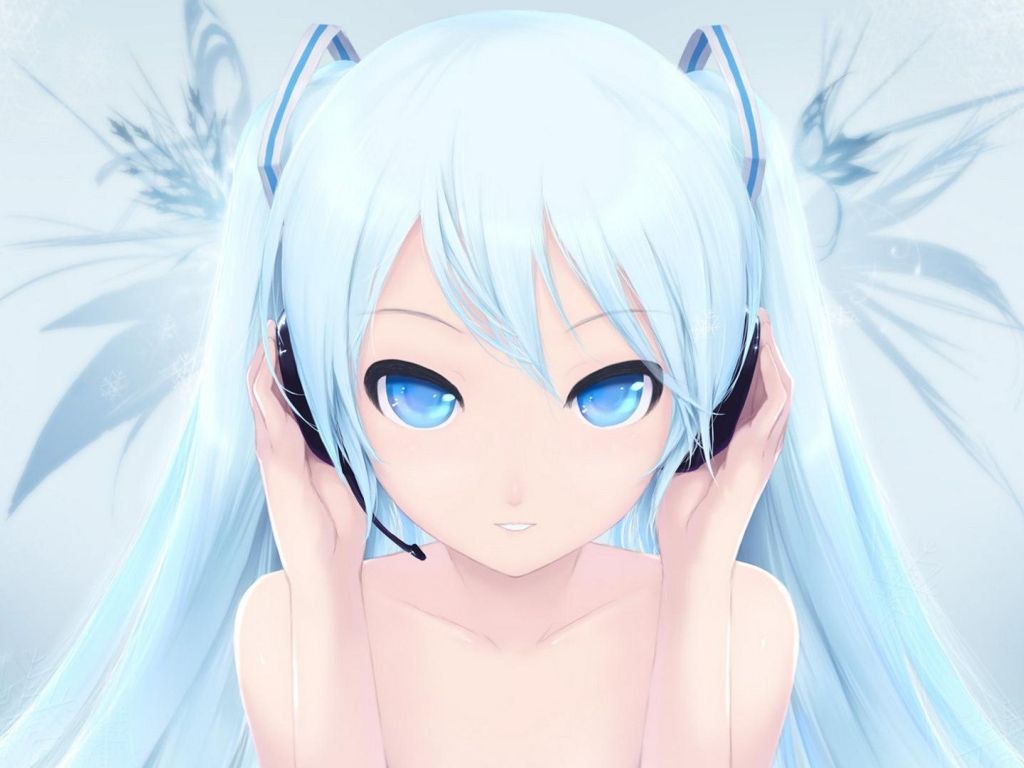 Anime Girl With Headphones wallpaper