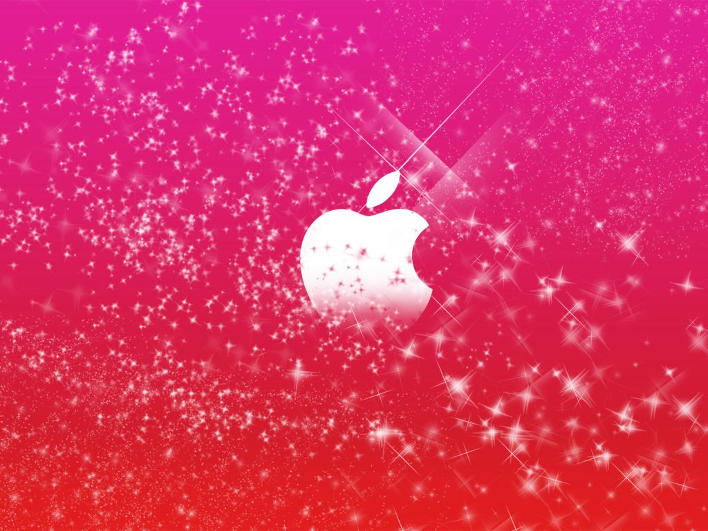 Apple Logo in Pink Glitters wallpaper
