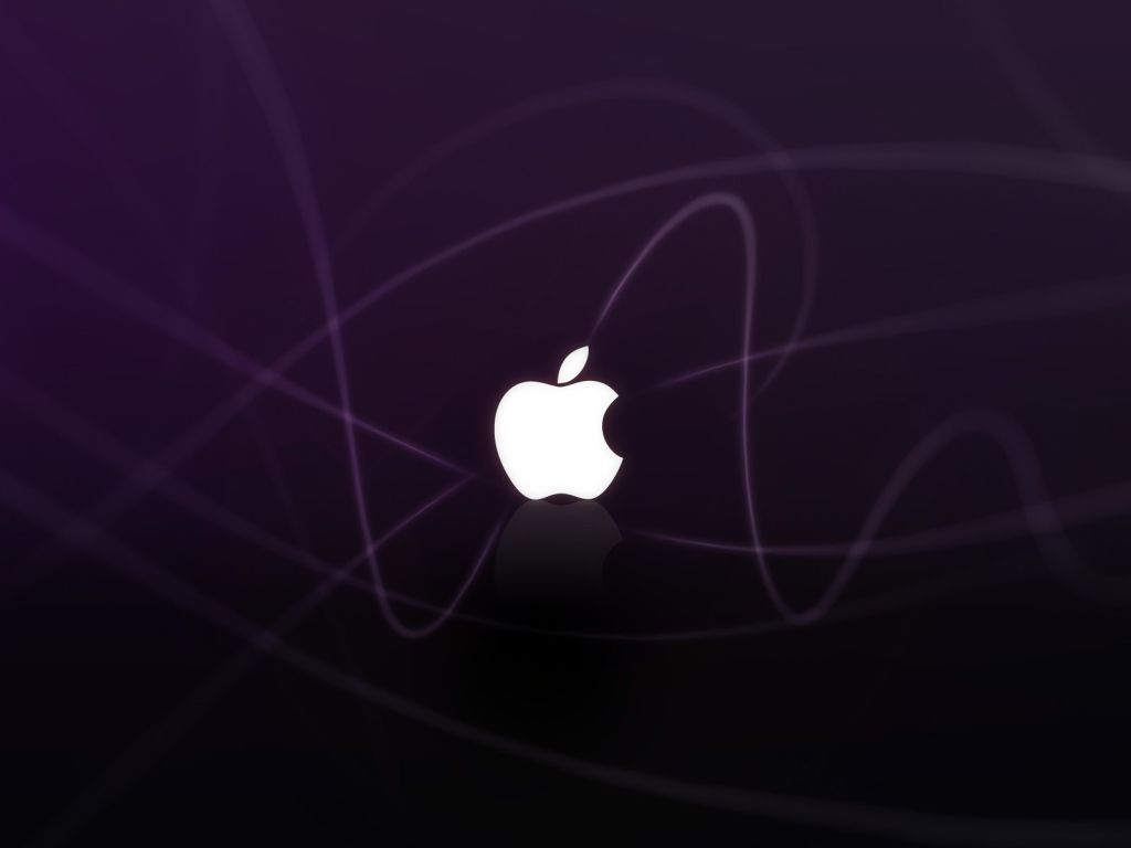 Apple Logo Purple Waves wallpaper