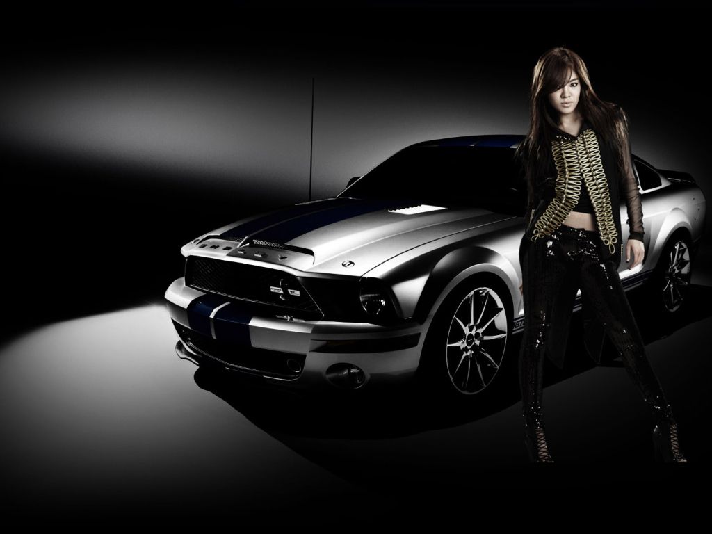 Asian Girl Ford Mustang wallpaper
