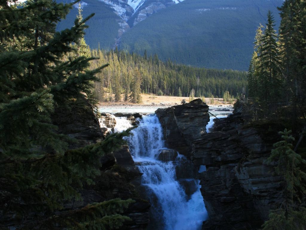 Athabasca Falls in Jasper National Park - Alberta Canada wallpaper