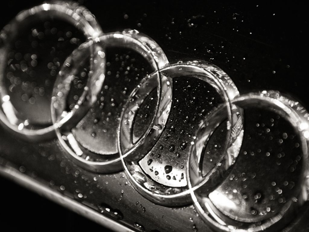 Audi Logo in Black and White wallpaper
