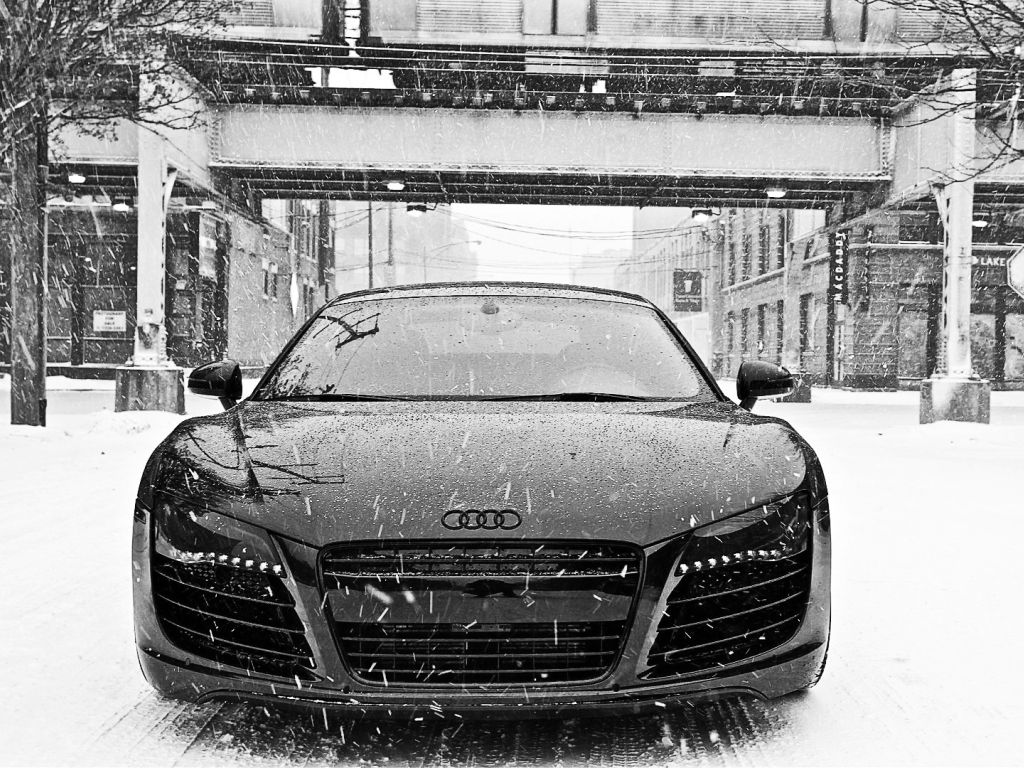 Audi R in Snow wallpaper