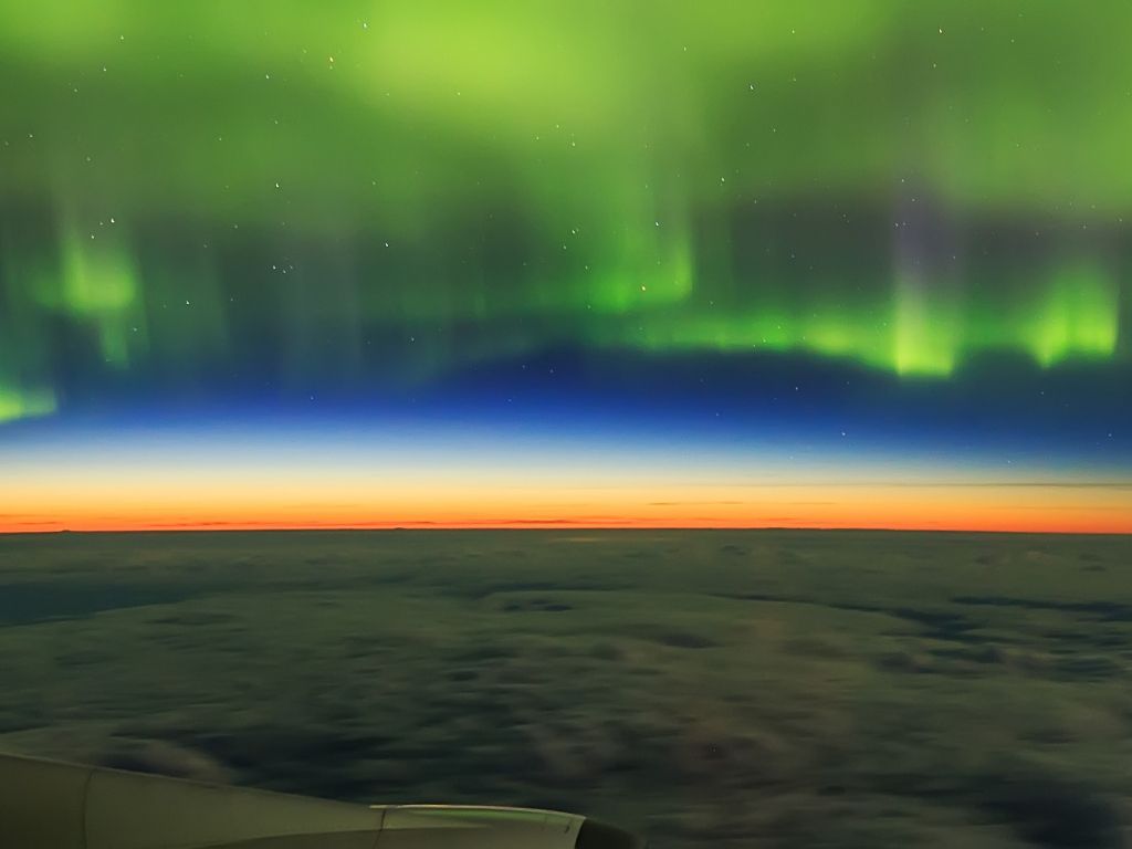 Aurora Shot From Plane Above Novosbirsk Russia wallpaper