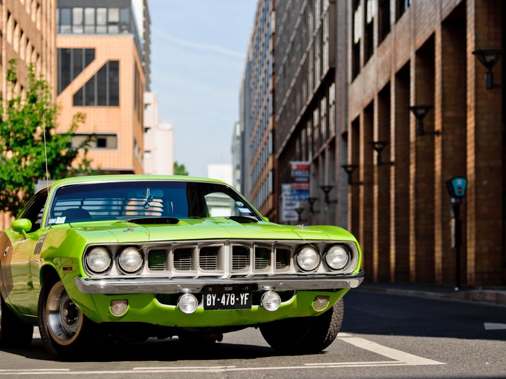 Awesome Green Muscle Car wallpaper